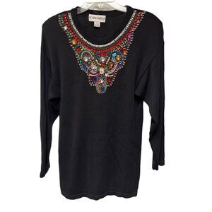 Vintage Jeweled Sweater Med.
